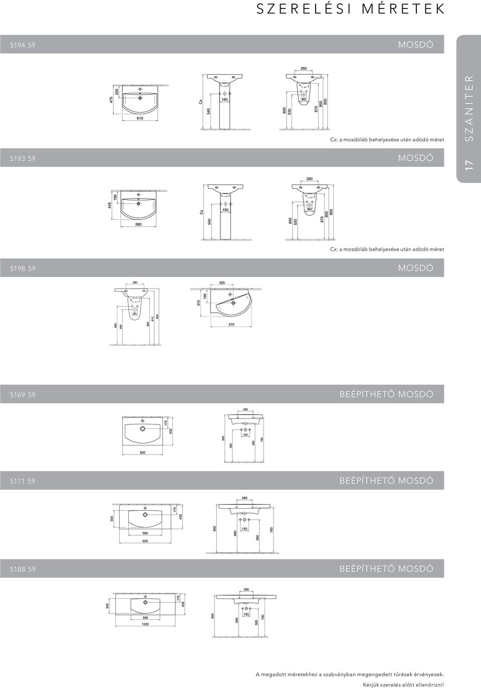beépíthető Mosdó 5171 59 beépíthető Mosdó 5188 59 beépíthető Mosdó A megadott