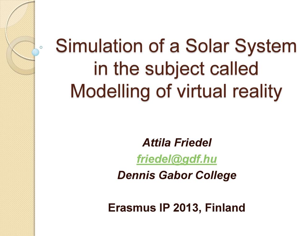 reality Attila Friedel friedel@gdf.