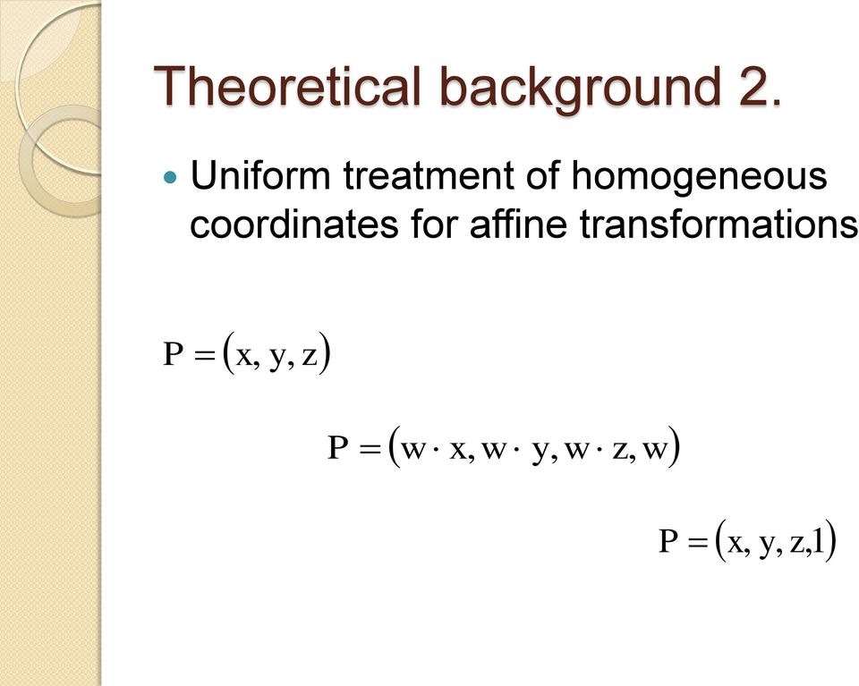 coordinates for affine