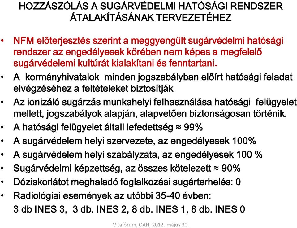 A kormányhivatalok minden jogszabályban előírt hatósági feladat elvégzéséhez a feltételeket biztosítják Az ionizáló sugárzás munkahelyi felhasználása hatósági felügyelet mellett, jogszabályok