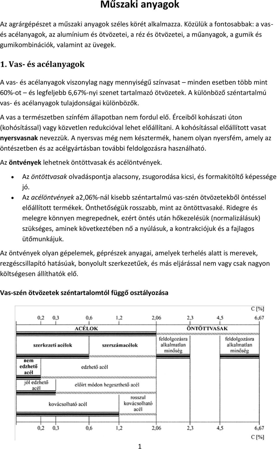 Vas- és acélanyagok A vas- és acélanyagok viszonylag nagy mennyiségű színvasat minden esetben több mint 60%-ot és legfeljebb 6,67%-nyi szenet tartalmazó ötvözetek.