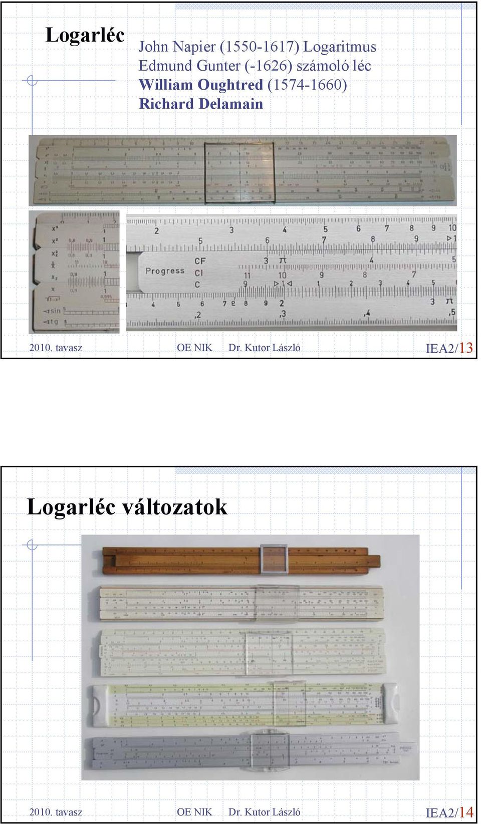 számoló léc William Oughtred