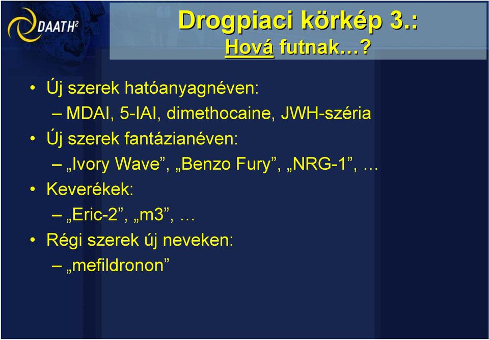 JWH-széria Új szerek fantázianéven: Ivory Wave, Benzo