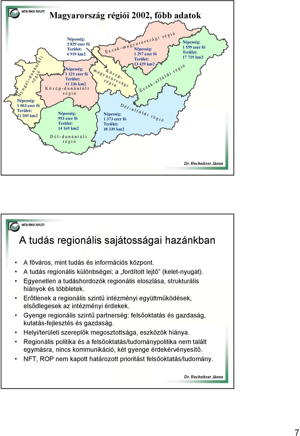r o r s z á g i r é g i ó Népesség: 1 373 ezer fő Terület: 18 339 km2 Népesség: 1 297 ezer fő Terület: 13 429 km2 É s z a k - a l f ö l d i r é g i ó D é l - a l f ö l d i r é g i ó Népesség: 1 559