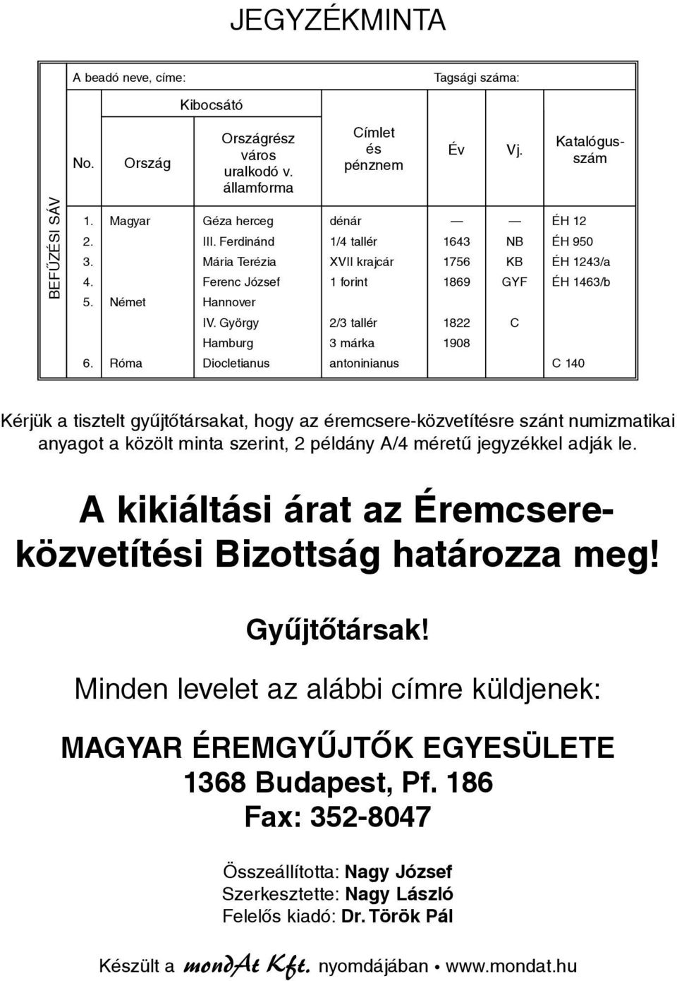 György Hamburg Diocletianus dénár 1/4 tallér XVII krajcár 1 forint 2/3 tallér 3 márka antoninianus 1643 1756 1869 1822 1908 NB KB GYF C ÉH 12 ÉH 950 ÉH 1243/a ÉH 1463/b C 140 Kérjük a tisztelt