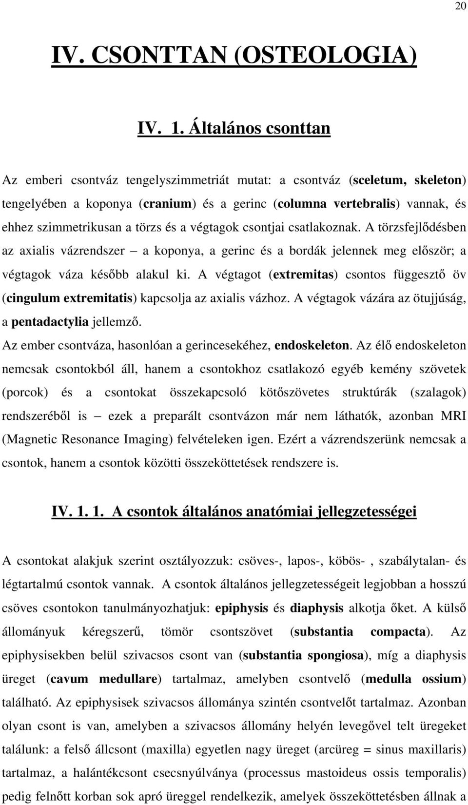 törzs és a végtagok csontjai csatlakoznak. A törzsfejl désben az axialis vázrendszer a koponya, a gerinc és a bordák jelennek meg el ször; a végtagok váza kés bb alakul ki.