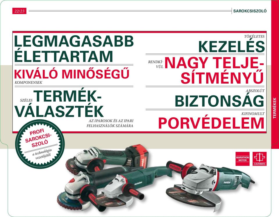 iparosok és az ipari felhasználók számára Profi sarokcsiszoló a