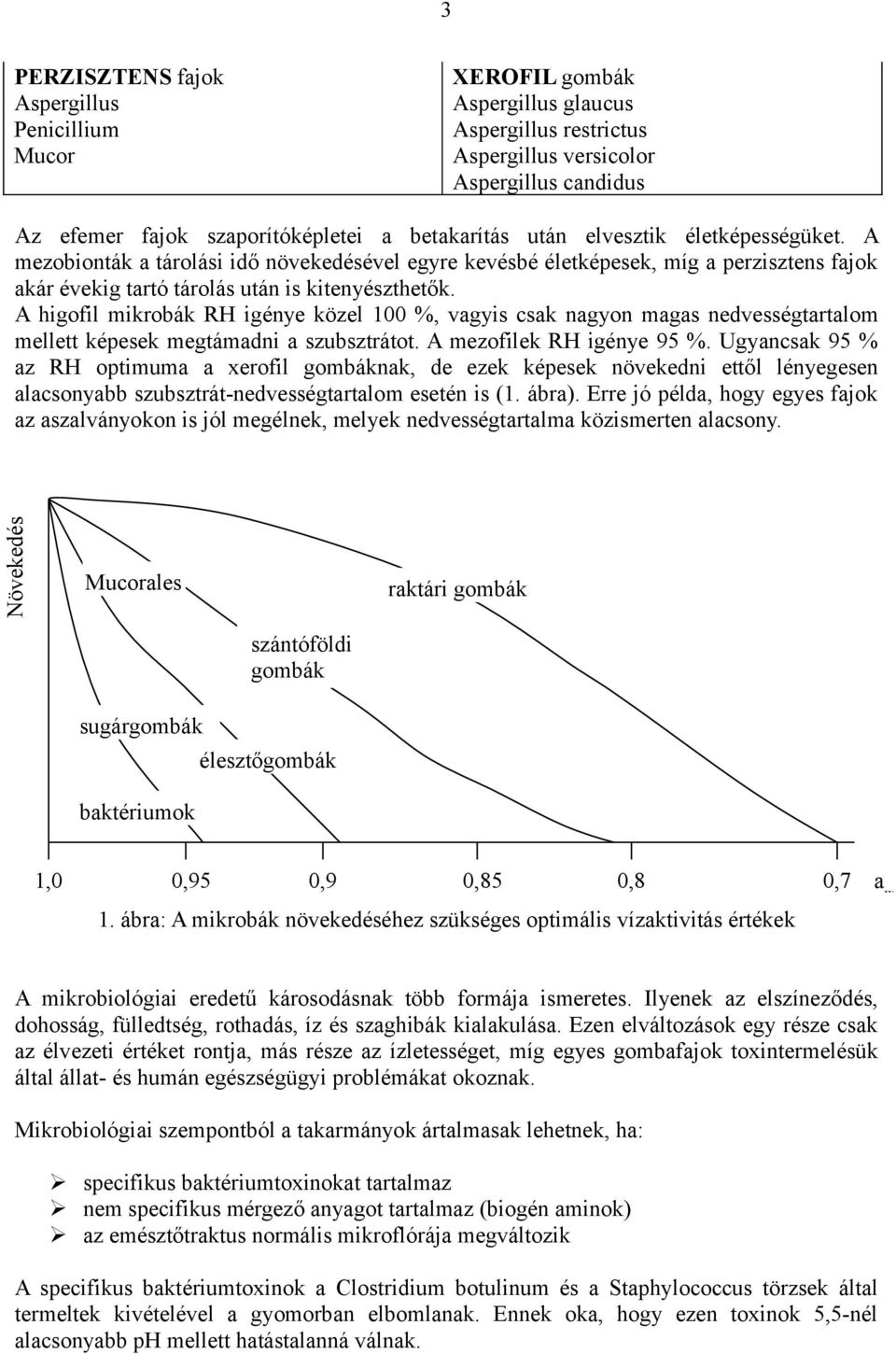 A higofil mikrobák RH igénye közel 100 %, vagyis csak nagyon magas nedvességtartalom mellett képesek megtámadni a szubsztrátot. A mezofilek RH igénye 95 %.