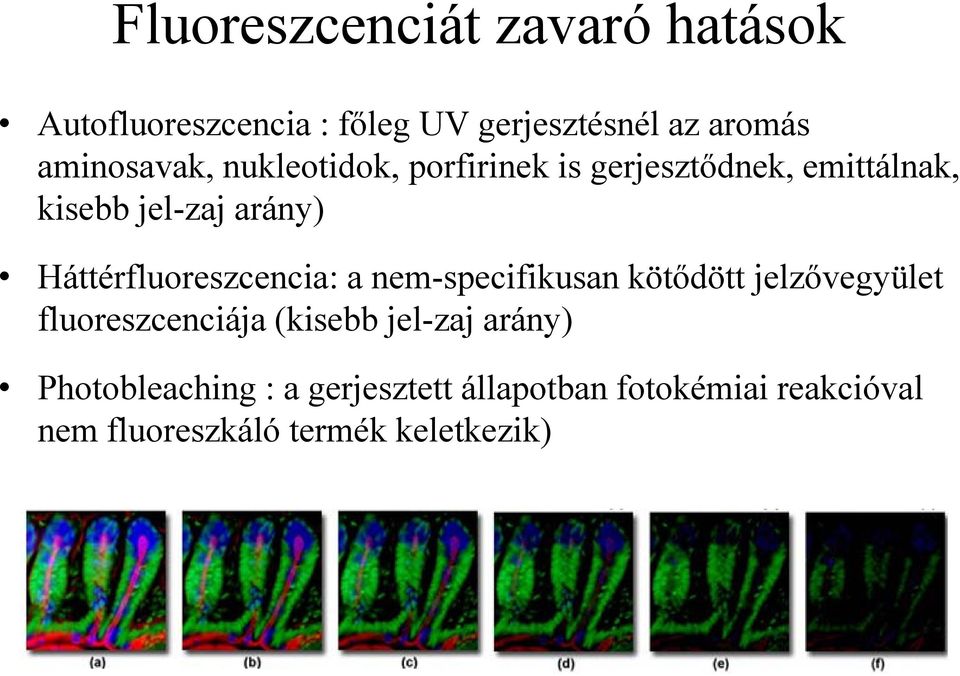 Háttérfluoreszcencia: a nem-specifikusan kötődött jelzővegyület fluoreszcenciája (kisebb