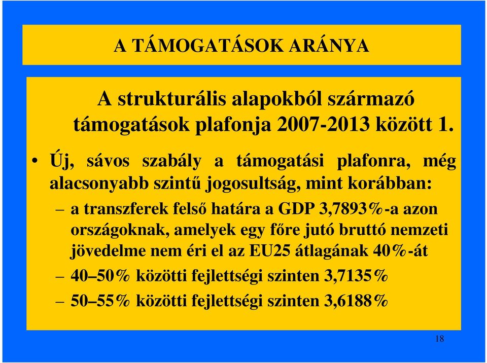 transzferek felső határa a GDP 3,7893%-a azon országoknak, amelyek egy főre jutó bruttó nemzeti