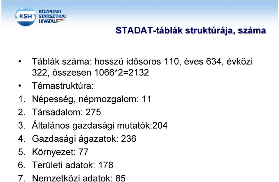 Népesség, népmozgalom: 11 2. Társadalom: 275 3.