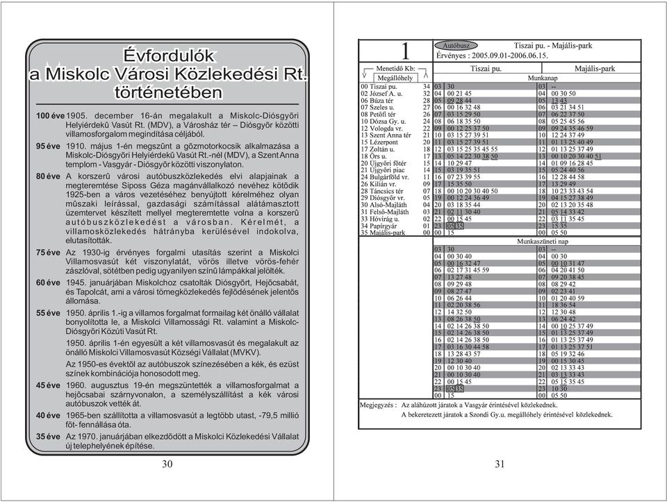 -nél (MDV), a Szent Anna templom - Vasgyár - Diósgyõr közötti viszonylaton.