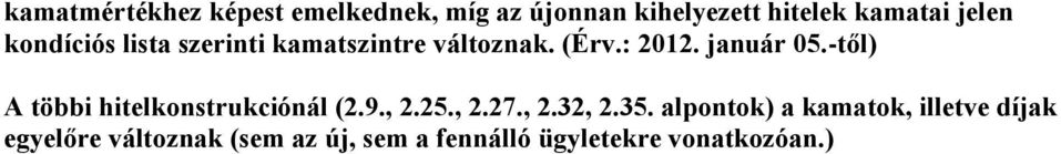 -től) A többi hitelkonstrukciónál (2.9., 2.25., 2.27., 2.32, 2.35.