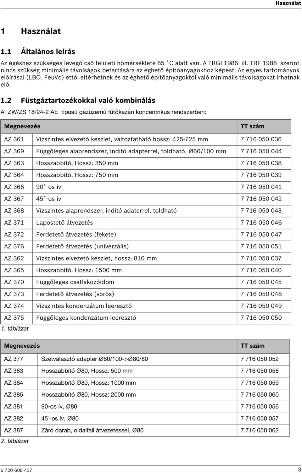 Az egyes tartományok előírásai (LBO, FeuVo) ettől eltérhetnek és az éghető építőanyagoktól való minimális távolságokat írhatnak elő. 1.