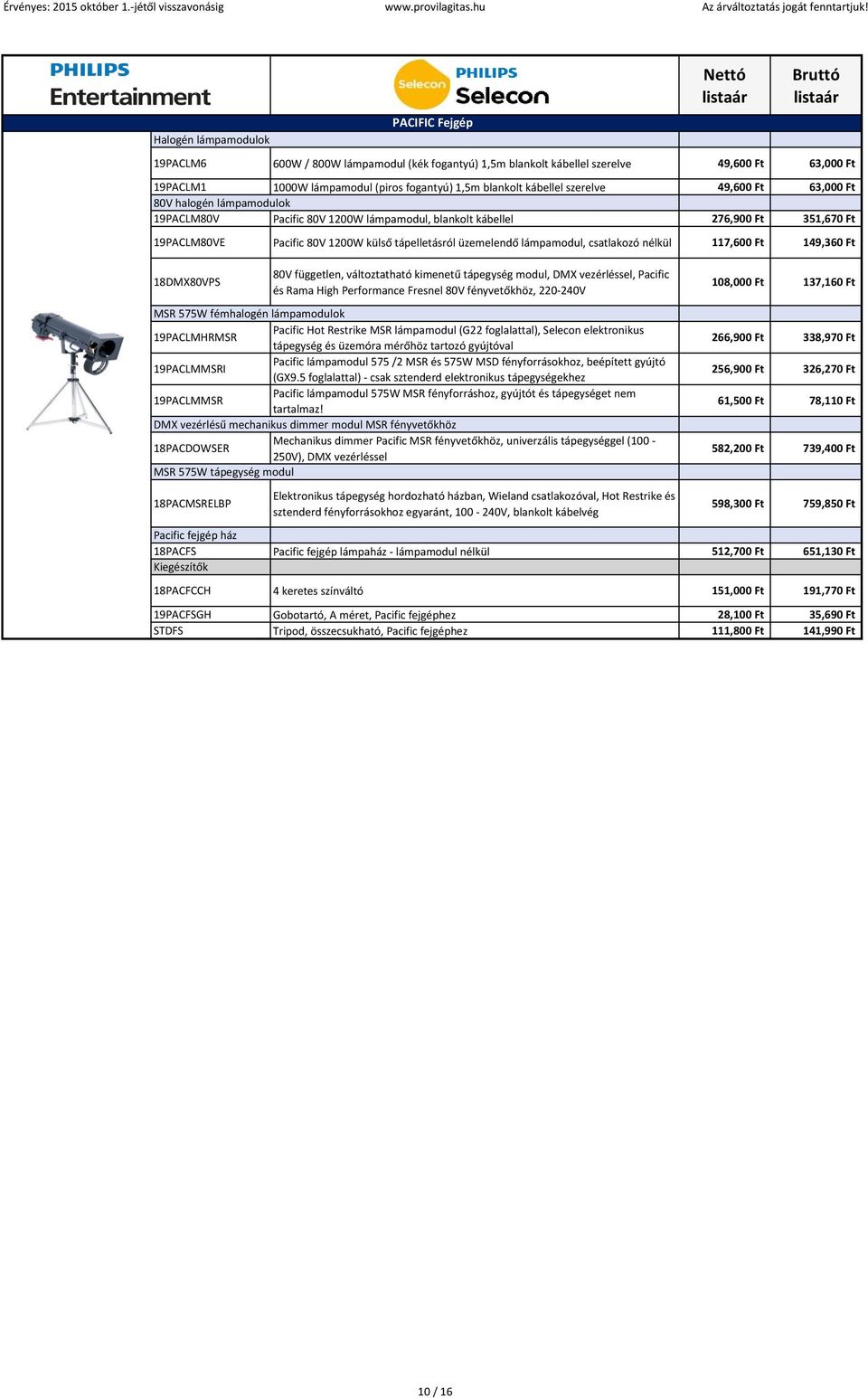 lámpamodul, csatlakozó nélkül 117,600 Ft 149,360 Ft 18DMX80VPS 80V független, változtatható kimenetű tápegység modul, DMX vezérléssel, Pacific és Rama High Performance Fresnel 80V fényvetőkhöz,