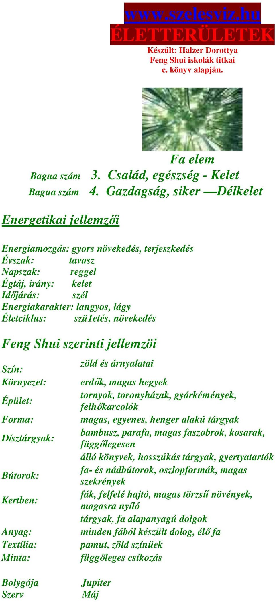 jellemzöi zöld és árnyalatai erdık, magas hegyek tornyok, toronyházak, gyárkémények, felhıkarcolók magas, egyenes, henger alakú tárgyak bambusz, parafa, magas faszobrok, kosarak, függılegesen álló