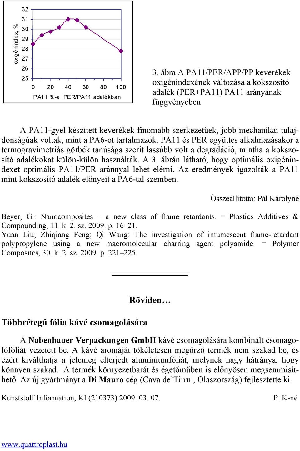 tulajdonságúak voltak, mint a PA6-ot tartalmazók.