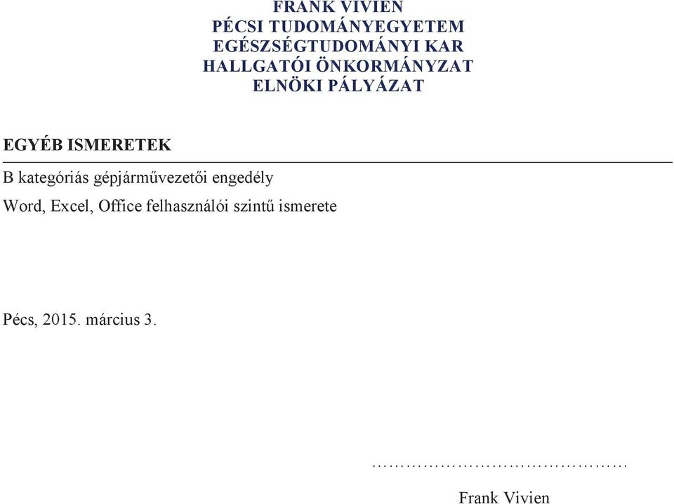 Excel, Office felhasználói szintű