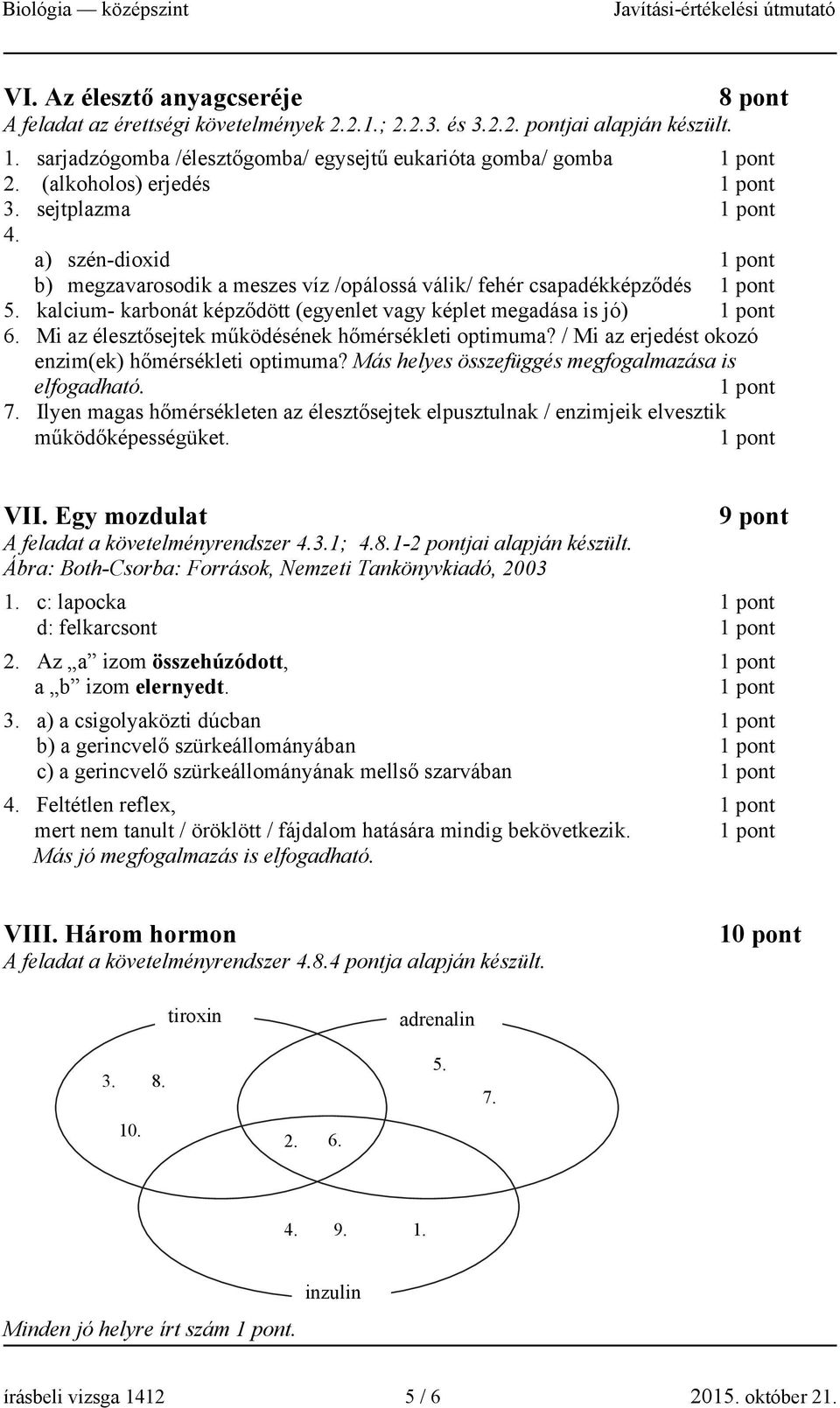 Mi az élesztősejtek működésének hőmérsékleti optimuma? / Mi az erjedést okozó enzim(ek) hőmérsékleti optimuma? Más helyes összefüggés megfogalmazása is elfogadható. 7.