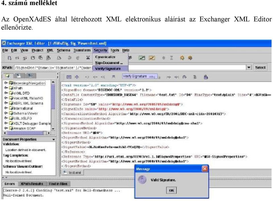 XML elektronikus aláírást