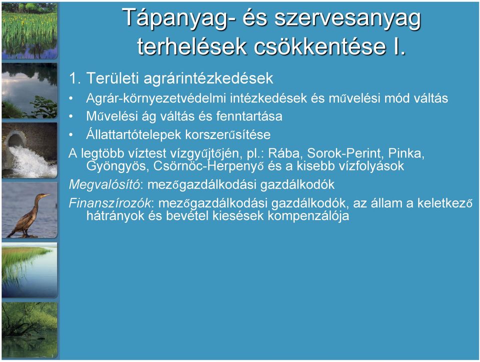 : Rába, Sorok-Perint, Pinka, Gyöngyös, Csörnöc-Herpenyő és a kisebb vízfolyások Megvalósító: