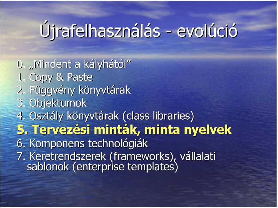 Osztály könyvtárak (class( libraries) 5.