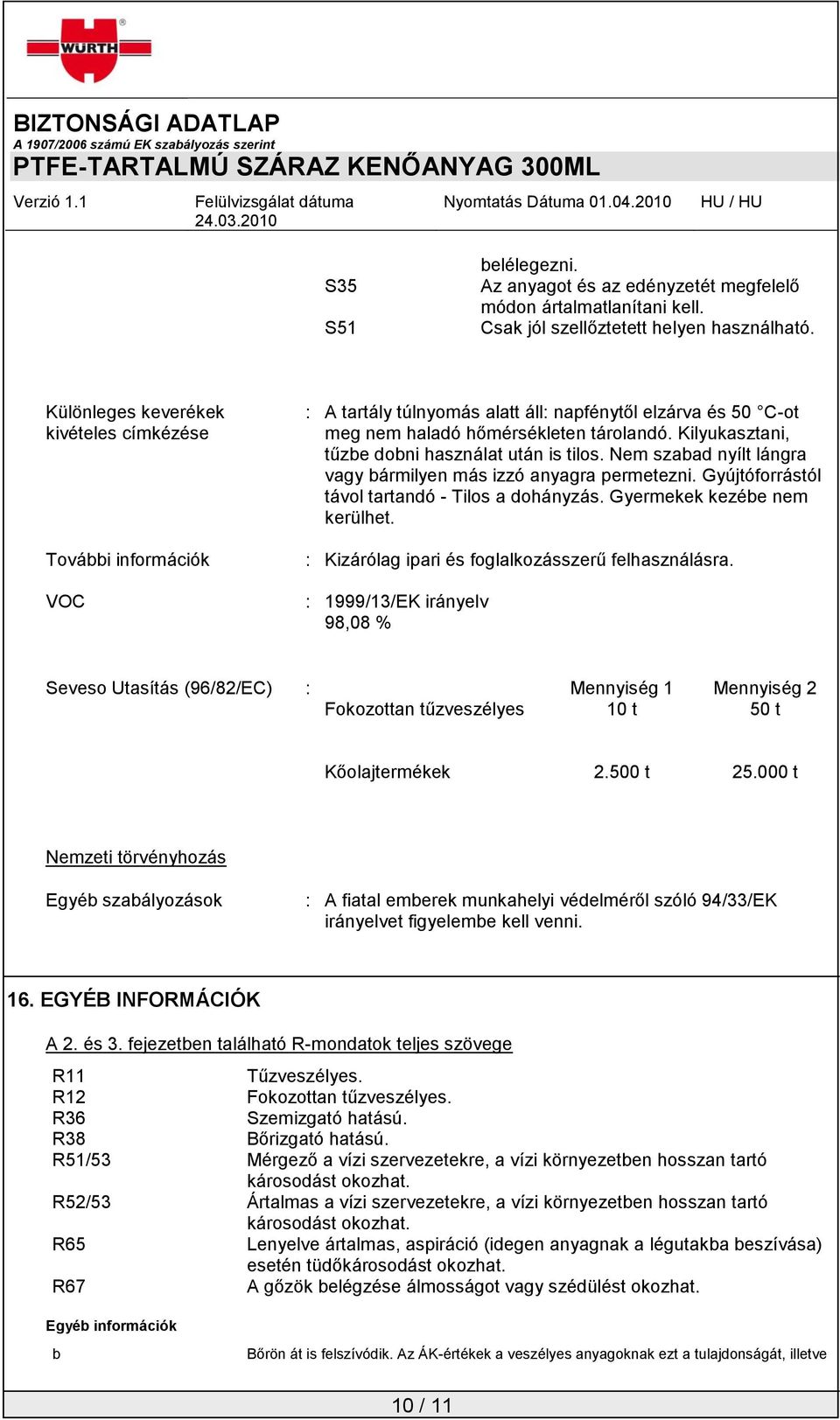 Kilyukasztani, tűzbe dobni használat után is tilos. Nem szabad nyílt lángra vagy bármilyen más izzó anyagra permetezni. Gyújtóforrástól távol tartandó - Tilos a dohányzás.