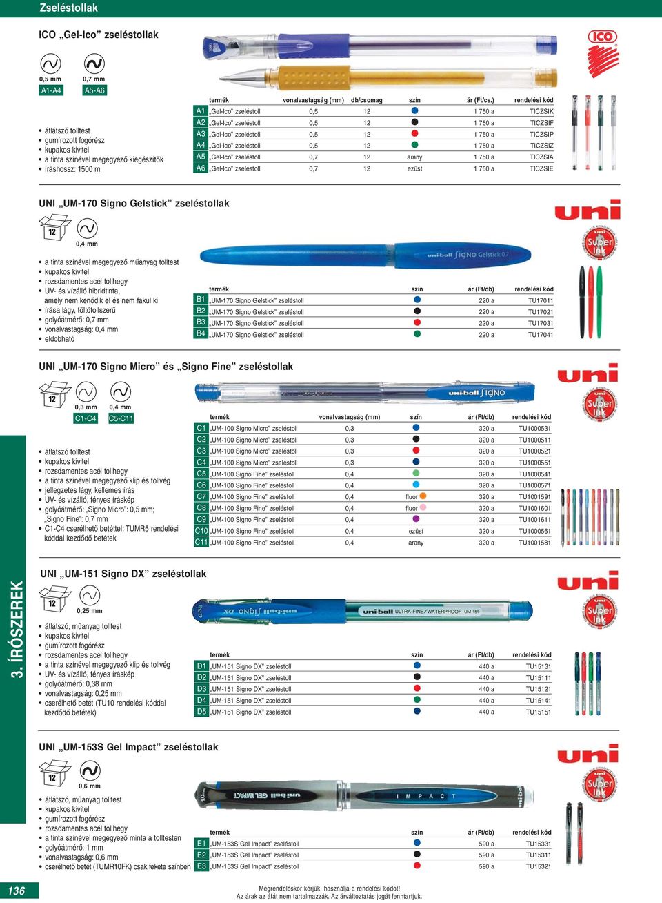 ) rendelési kód A1 Gel-Ico zseléstoll 0,5 1 750 a TICZSIK A2 Gel-Ico zseléstoll 0,5 1 750 a TICZSIF A3 Gel-Ico zseléstoll 0,5 1 750 a TICZSIP A4 Gel-Ico zseléstoll 0,5 1 750 a TICZSIZ A5 Gel-Ico