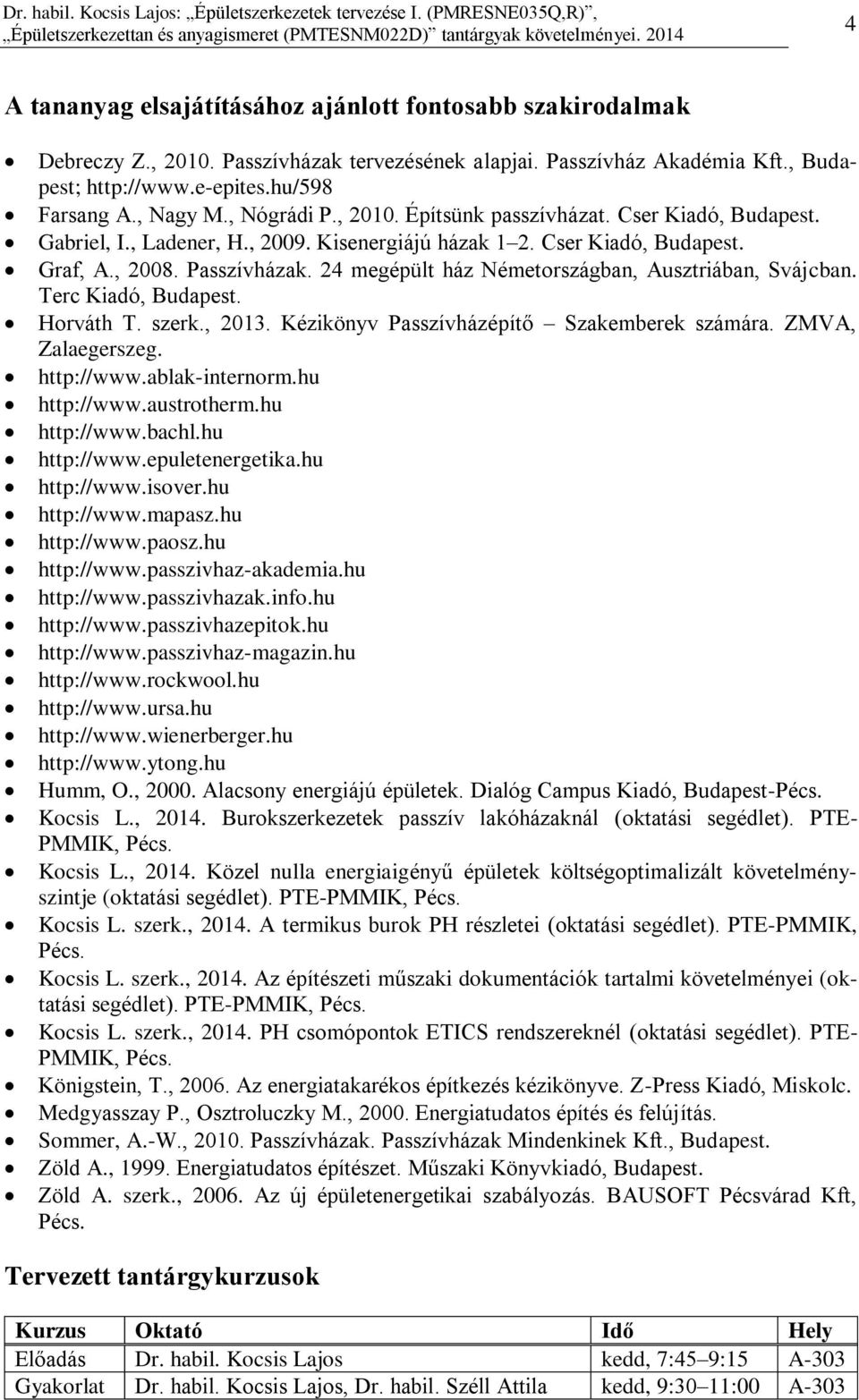 24 megépült ház Németországban, Ausztriában, Svájcban. Terc Kiadó, Budapest. Horváth T. szerk., 2013. Kézikönyv Passzívházépítő Szakemberek számára. ZMVA, Zalaegerszeg. http://www.ablak-internorm.