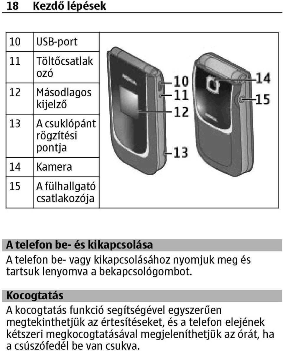 tartsuk lenyomva a bekapcsológombot.