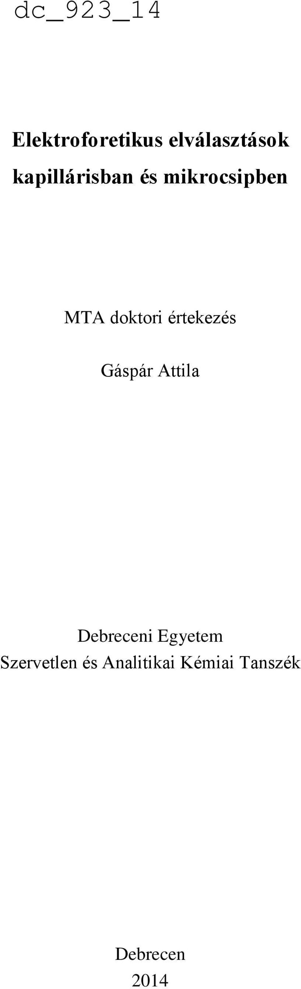 értekezés Gáspár Attila Debreceni Egyetem