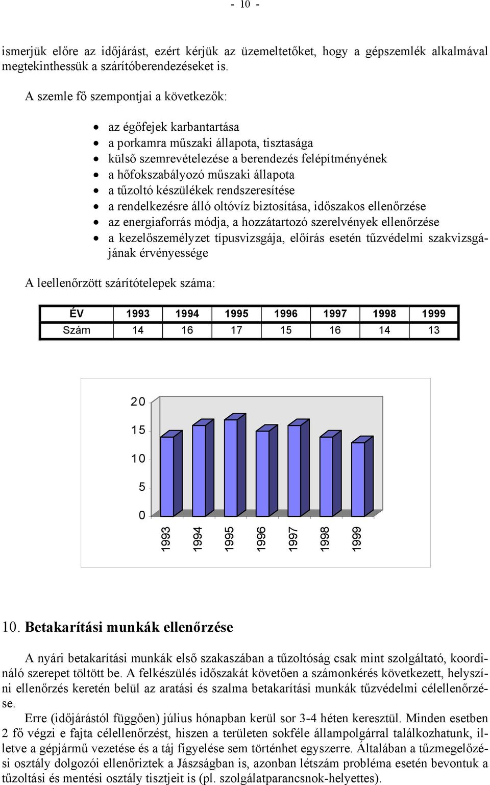 tűzoltó készülékek rendszeresítése a rendelkezésre álló oltóvíz biztosítása, időszakos ellenőrzése az energiaforrás módja, a hozzátartozó szerelvények ellenőrzése a kezelőszemélyzet típusvizsgája,