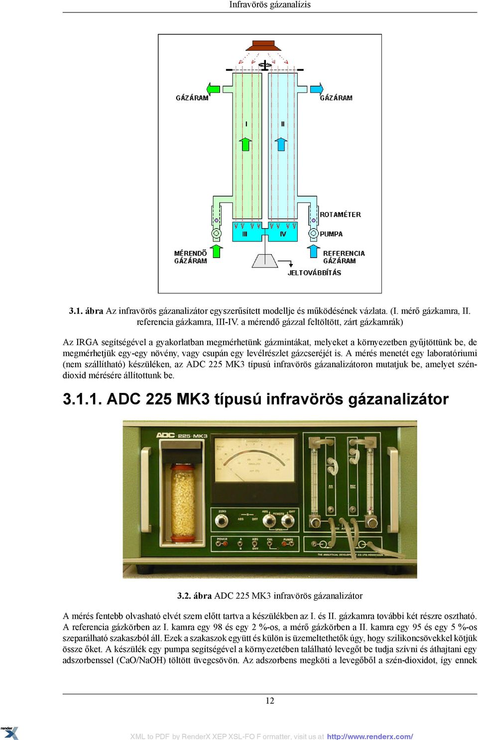 levélrészlet gázcseréjét is. A mérés menetét egy laboratóriumi (nem szállítható) készüléken, az ADC 225 MK3 típusú infravörös gázanalizátoron mutatjuk be, amelyet széndioxid mérésére állítottunk be.