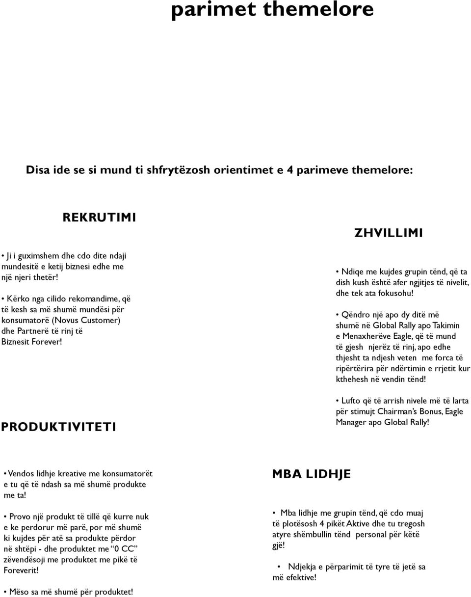 PRODUKTIVITETI ZHVILLIMI Ndiqe me kujdes grupin tënd, që ta dish kush është afer ngjitjes të nivelit, dhe tek ata fokusohu!