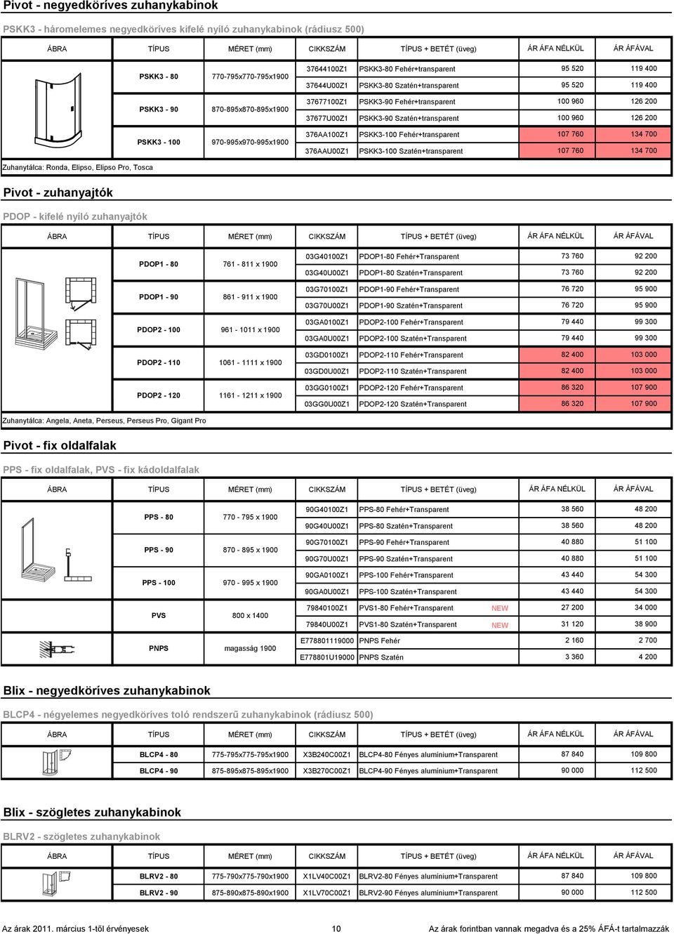 Szatén+transparent 95 520 119 400 37677100Z1 PSKK3-90 Fehér+transparent 100 960 126 200 37677U00Z1 PSKK3-90 Szatén+transparent 100 960 126 200 376AA100Z1 PSKK3-100 Fehér+transparent 107 760 134 700