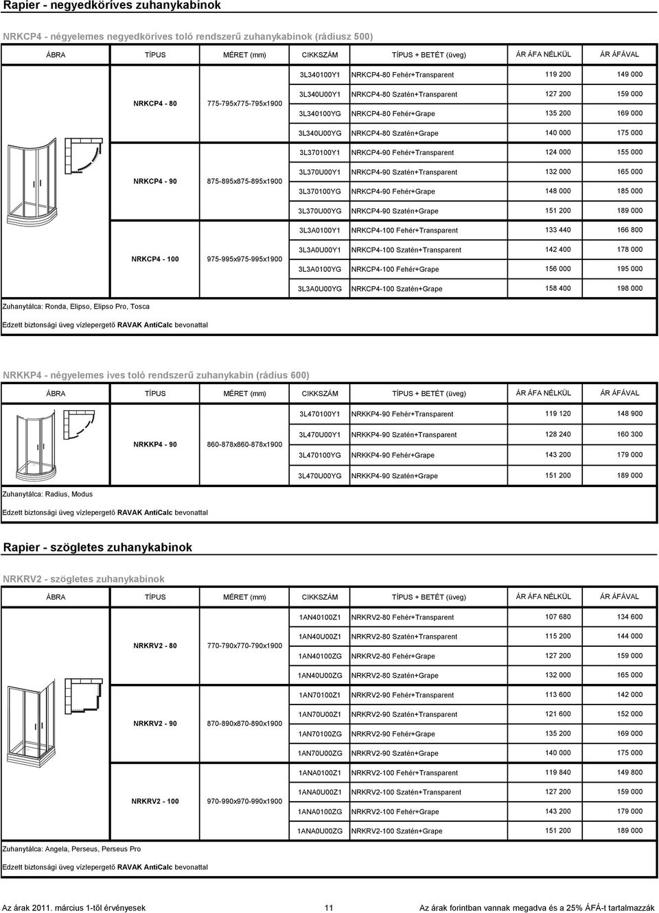 NRKCP4-80 Szatén+Grape 140 000 175 000 3L370100Y1 NRKCP4-90 Fehér+Transparent 124 000 155 000 NRKCP4-90 875-895x875-895x1900 3L370U00Y1 NRKCP4-90 Szatén+Transparent 132 000 165 000 3L370100YG