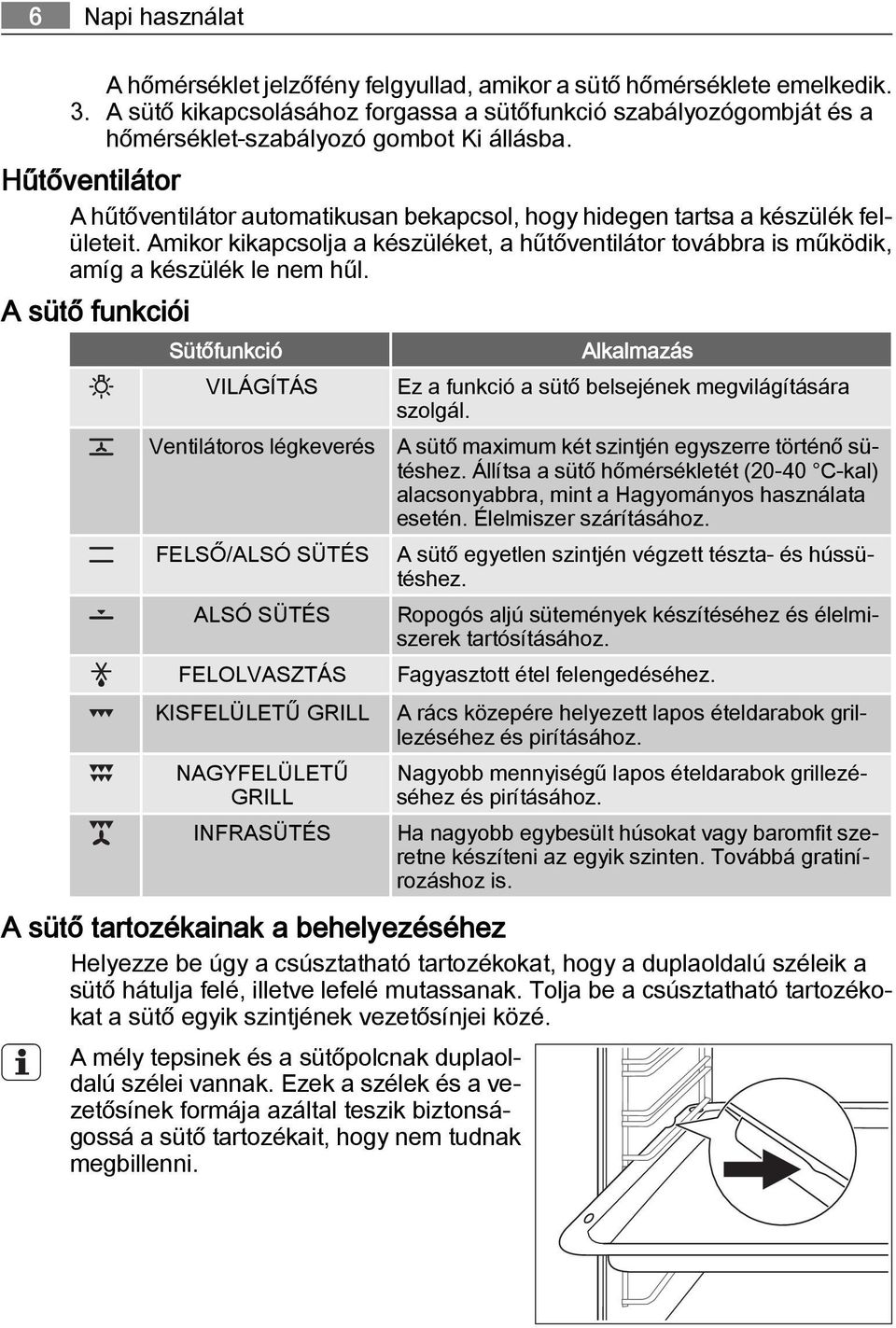 Hűtőventilátor A hűtőventilátor automatikusan bekapcsol, hogy hidegen tartsa a készülék felületeit. Amikor kikapcsolja a készüléket, a hűtőventilátor továbbra is működik, amíg a készülék le nem hűl.