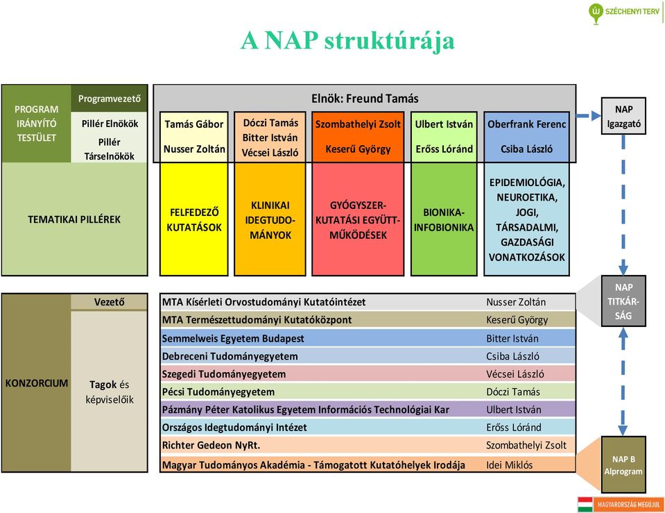 INFOBIONIKA EPIDEMIOLÓGIA, NEUROETIKA, JOGI, TÁRSADALMI, GAZDASÁGI VONATKOZÁSOK KONZORCIUM Vezető MTA Kísérleti Orvostudományi Kutatóintézet Nusser Zoltán Tagok és képviselőik MTA Természettudományi