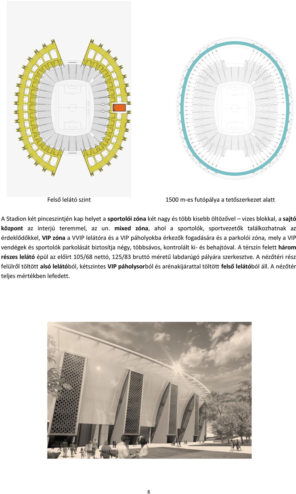 mixed zóna, ahol a sportolók, sportvezetők találkozhatnak az érdeklődőkkel, VIP zóna a VVIP lelátóra és a VIP páholyokba érkezők fogadására és a parkolói zóna, mely a VIP vendégek és