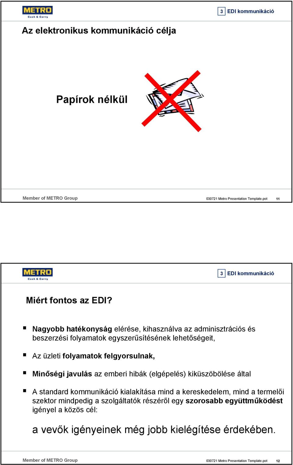 folyamatok felgyorsulnak, Minőségi javulás az emberi hibák (elgépelés) kiküszöbölése által A standard kommunikáció kialakítása mind a