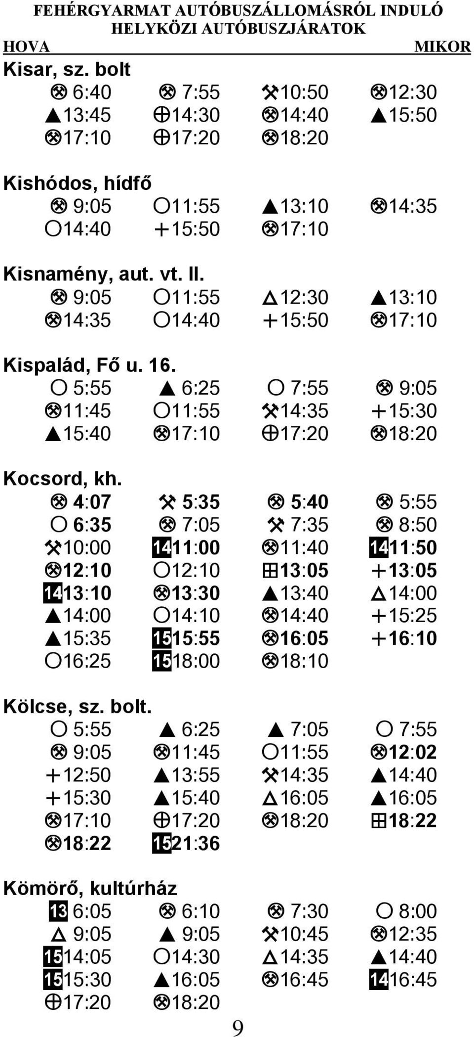 M 4:07 X 5:35 M 5:40 M 5:55 S 6:35 M 7:05 X 7:35 M 8:50 X10:00 be11:00 M11:40 be11:50 M12:10 S12:10 E13:05 U13:05 be13:10 M13:30 I13:40 T14:00 I14:00 S14:10 M14:40 U15:25 I15:35 bf15:55 M16:05 U16:10