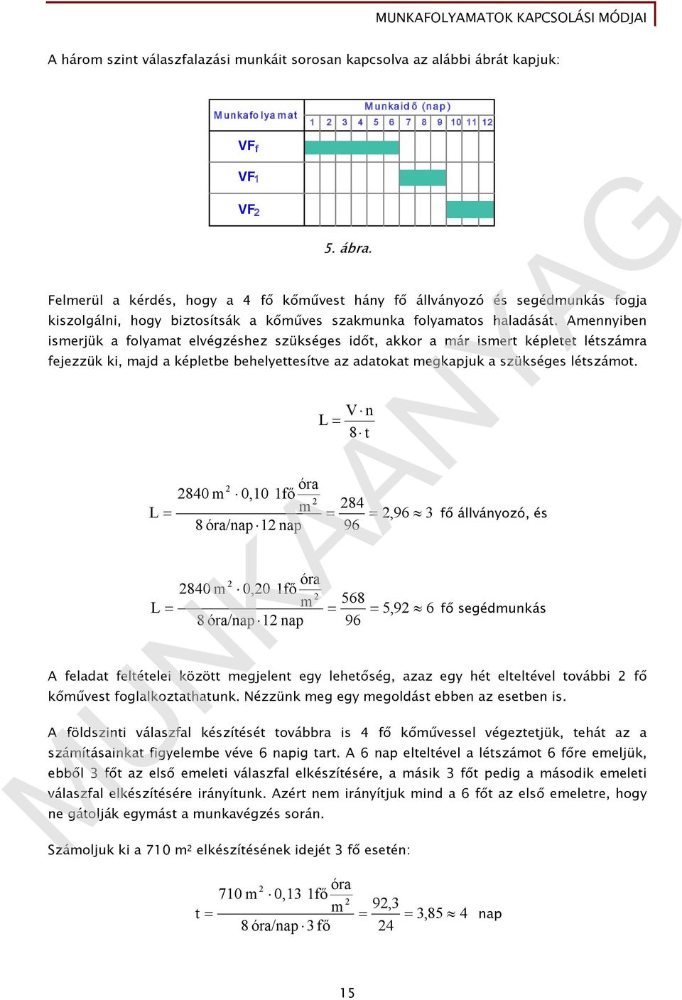Amennyiben ismerjük a folyamat elvégzéshez szükséges időt, akkor a már ismert képletet létszámra fejezzük ki, majd a képletbe behelyettesítve az adatokat megkapjuk a szükséges létszámot.