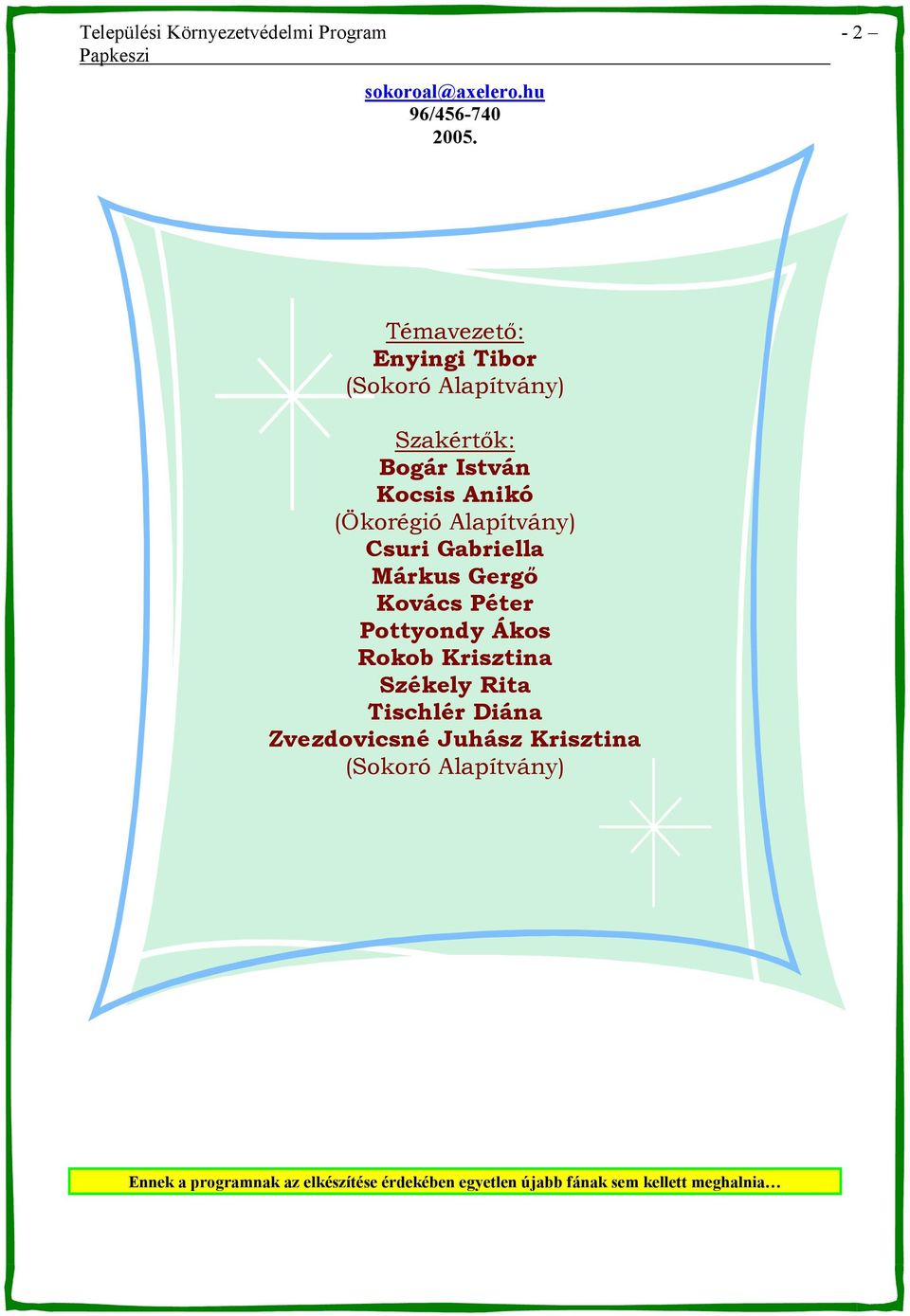 Csuri Gabriella Márkus Gerg Kovács Péter Pottyondy Ákos Rokob Krisztina Székely Rita Tischlér Diána