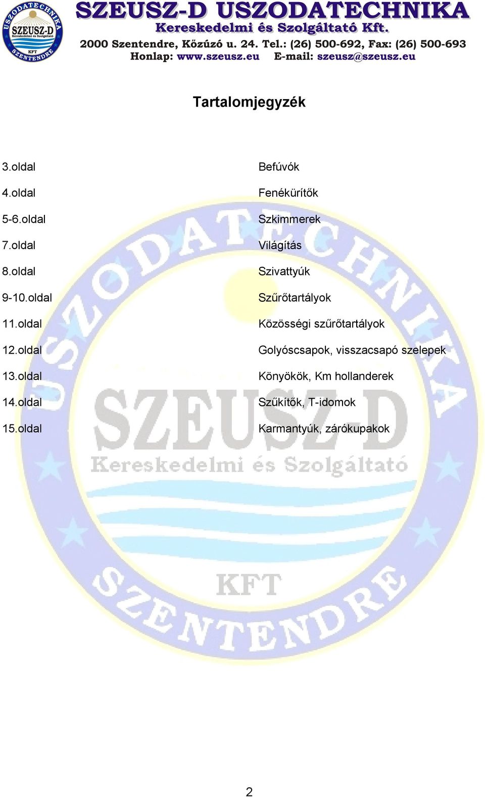 oldal Közösségi szűrőtartályok 12.