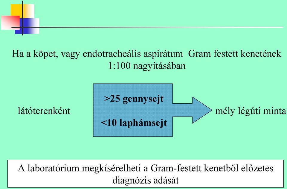 gennysejt <10 laphámsejt mély légúti minta A