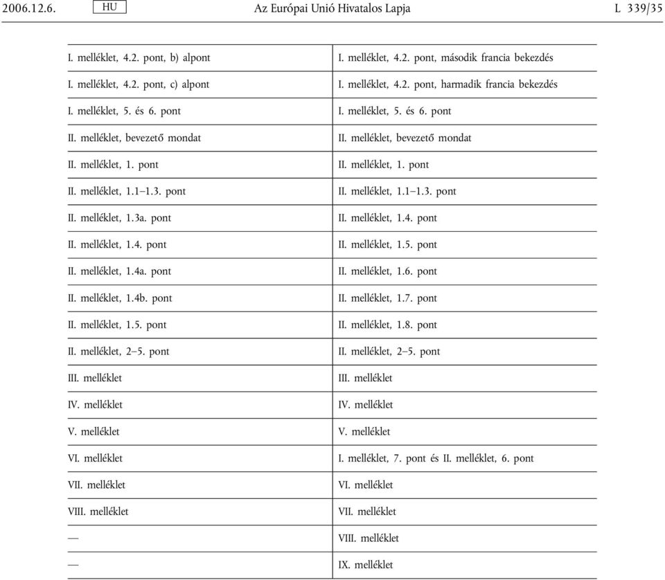 pont II. melléklet, 1.4b. pont II. melléklet, 1.5. pont II. melléklet, 2 5. pont III. melléklet IV. melléklet II. melléklet, bevezető mondat II. melléklet, 1. pont II. melléklet, 1.1 1.3. pont II. melléklet, 1.4. pont II. melléklet, 1.5. pont II. melléklet, 1.6.