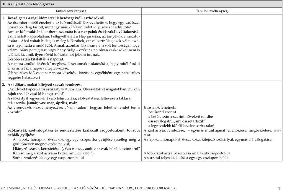 Ami az idő múlását jelenthette számára is: a nappalok és éjszakák váltakozásával lehetett kapcsolatban. Felfigyelhetett a Nap járására, az árnyékok elmozdulására.