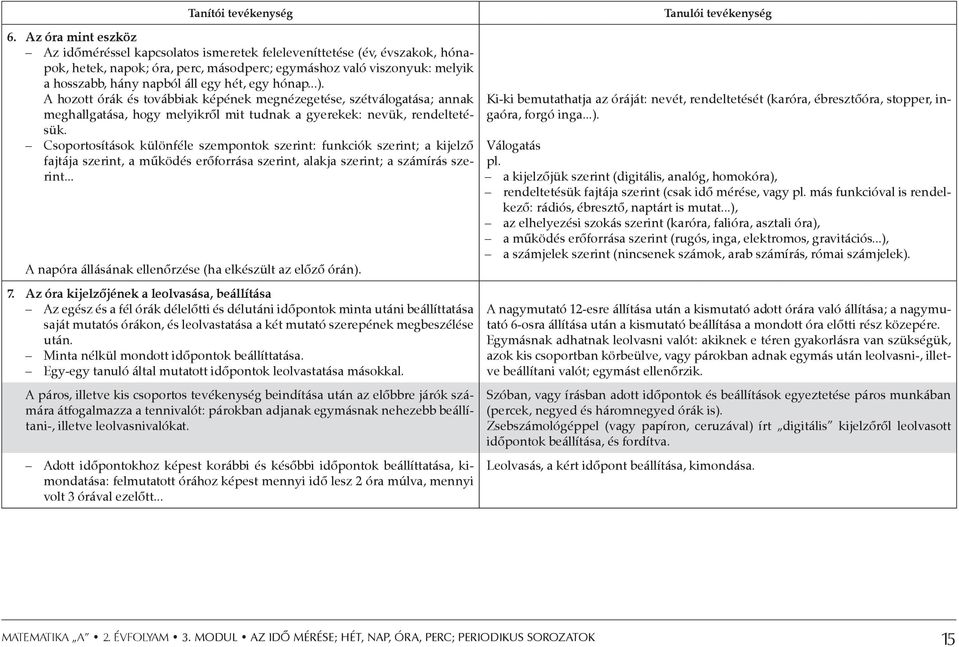 Az idő mérése; hét, nap, óra, perc; periodikus sorozatok - PDF Ingyenes  letöltés