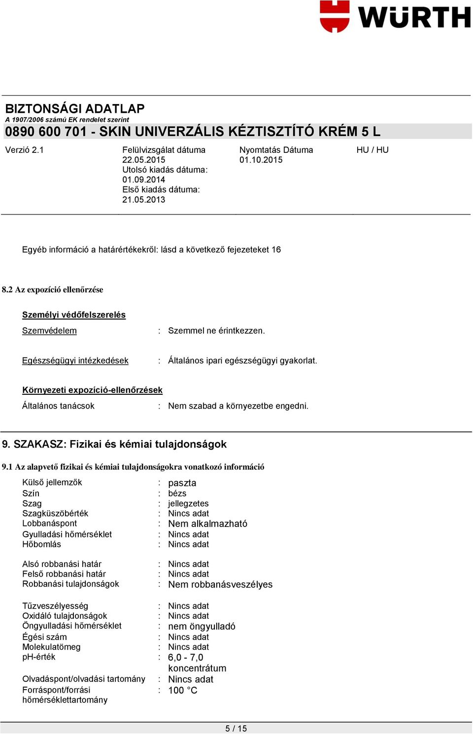 SZAKASZ: Fizikai és kémiai tulajdonságok 9.