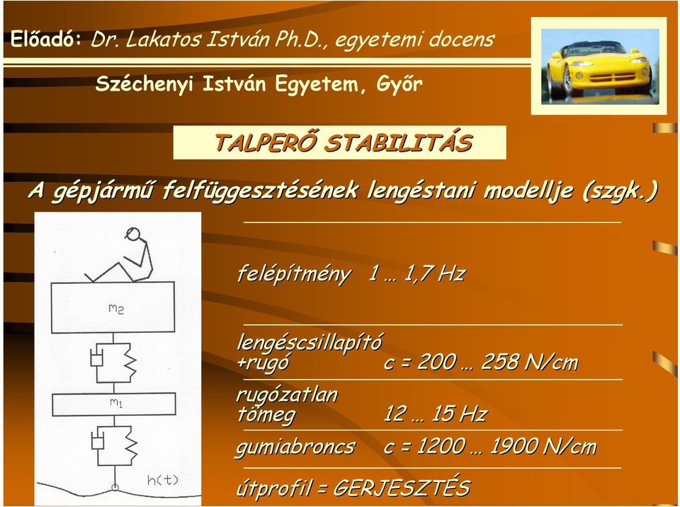 ) felépítm tmény 1 1,7 Hz lengéscsillap scsillapító +rugó c
